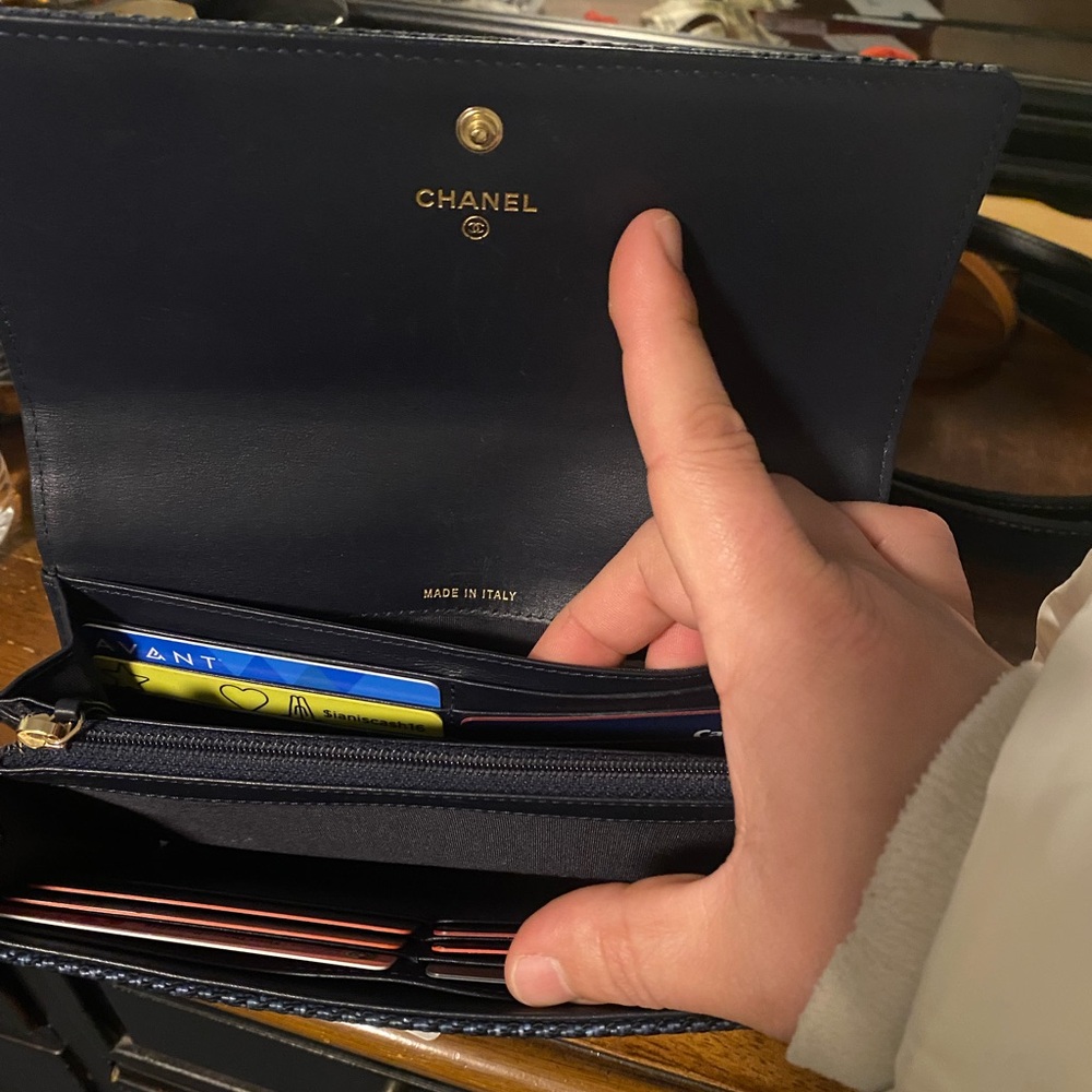 CHANEL Textured Black and Gray Accessory